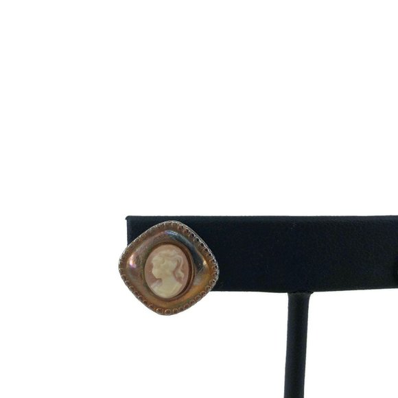 Vintage Resin Cameo Earrings Post Back Studs - Picture 4 of 7